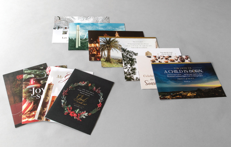 A selctions of holiday cards mixed together
